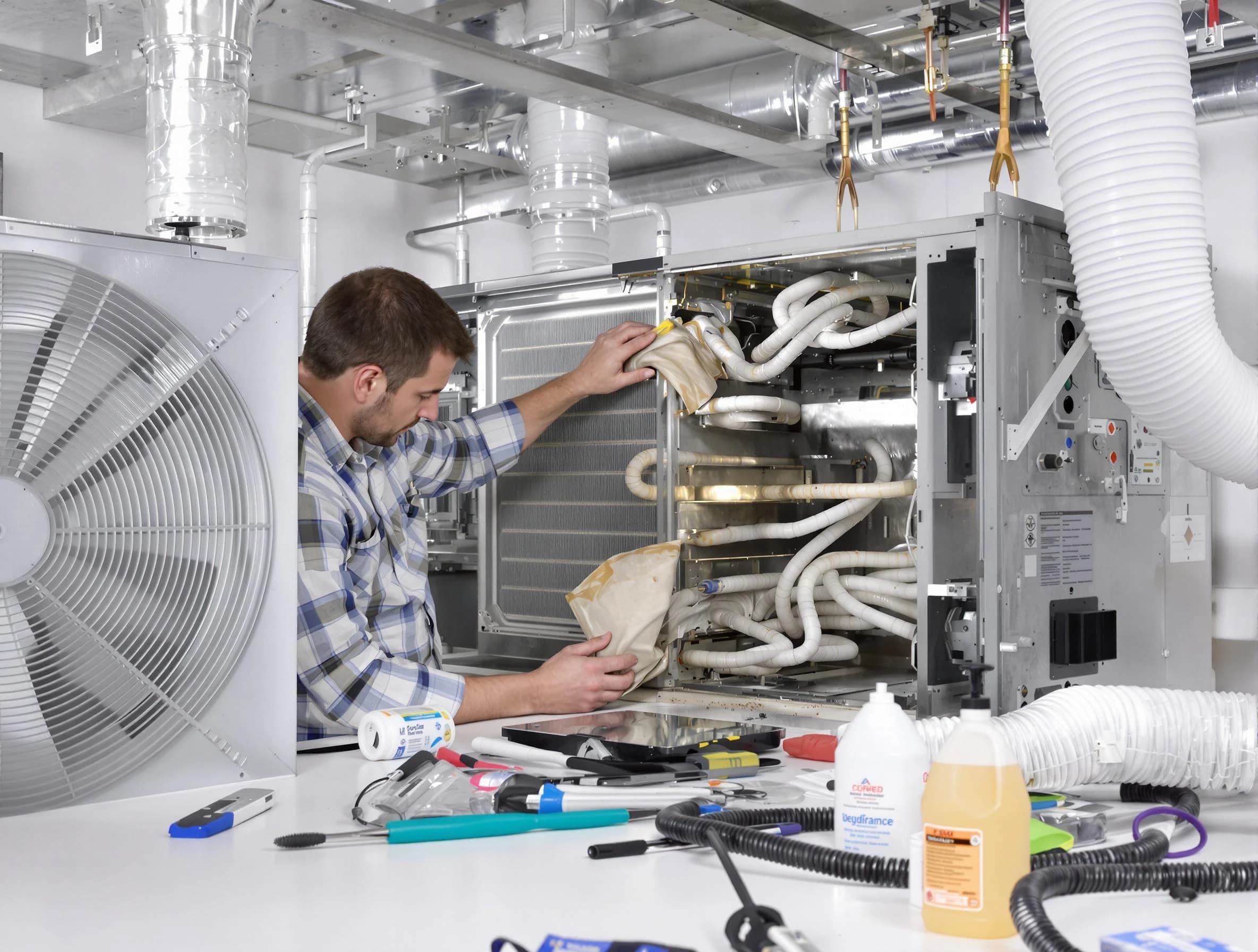 Cherry Hills Village Air Duct Cleaning specialist performing precision AC coil cleaning in Cherry Hills Village