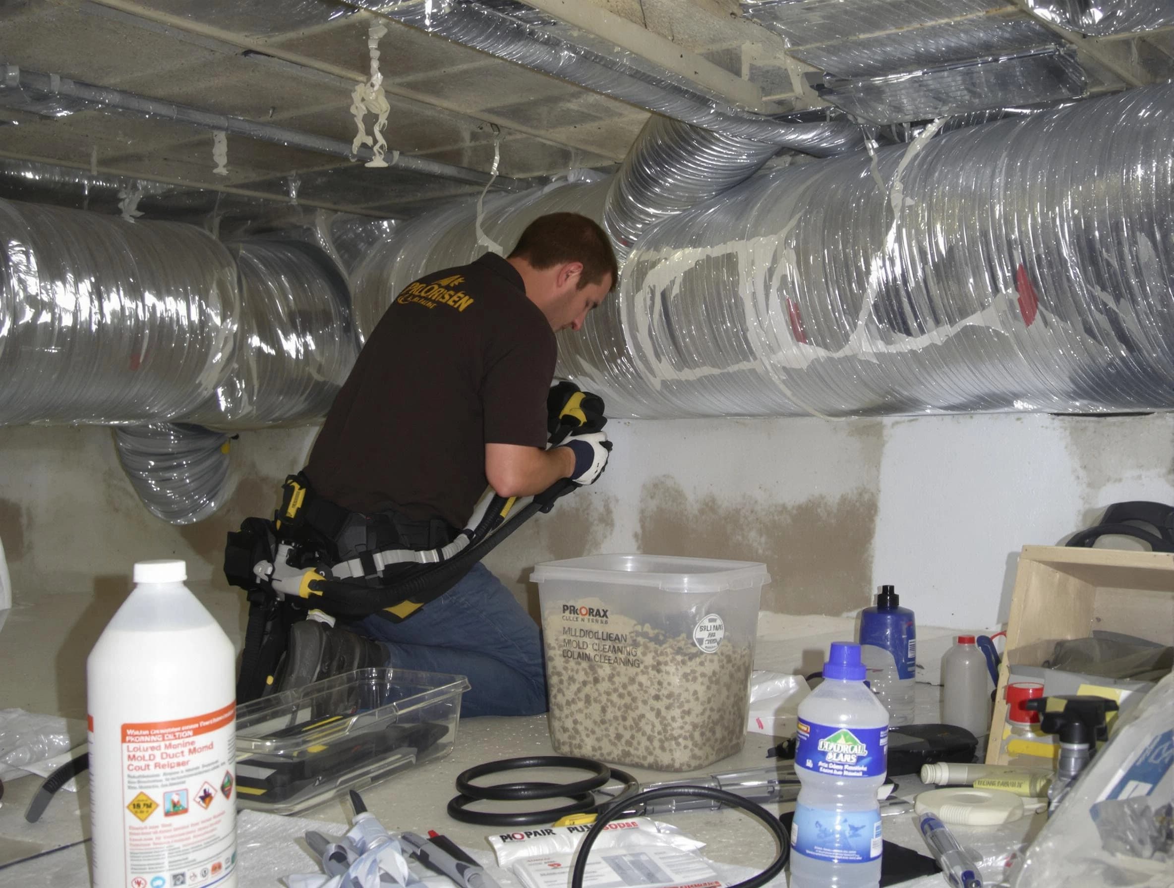 Cherry Hills Village Air Duct Cleaning specialist performing professional mold removal from air ducts in Cherry Hills Village
