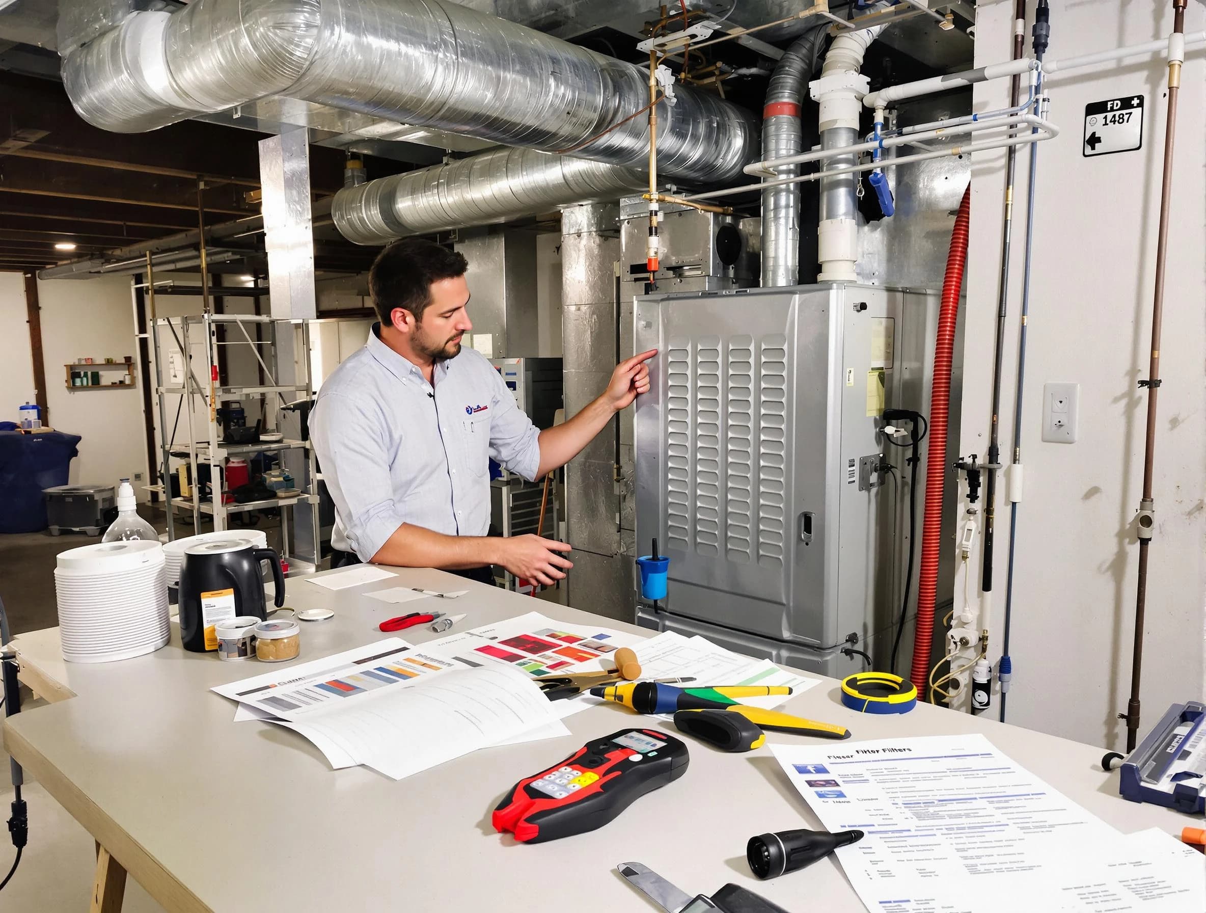 Cherry Hills Village Air Duct Cleaning inspector conducting detailed filter system evaluation using professional diagnostic tools in Cherry Hills Village