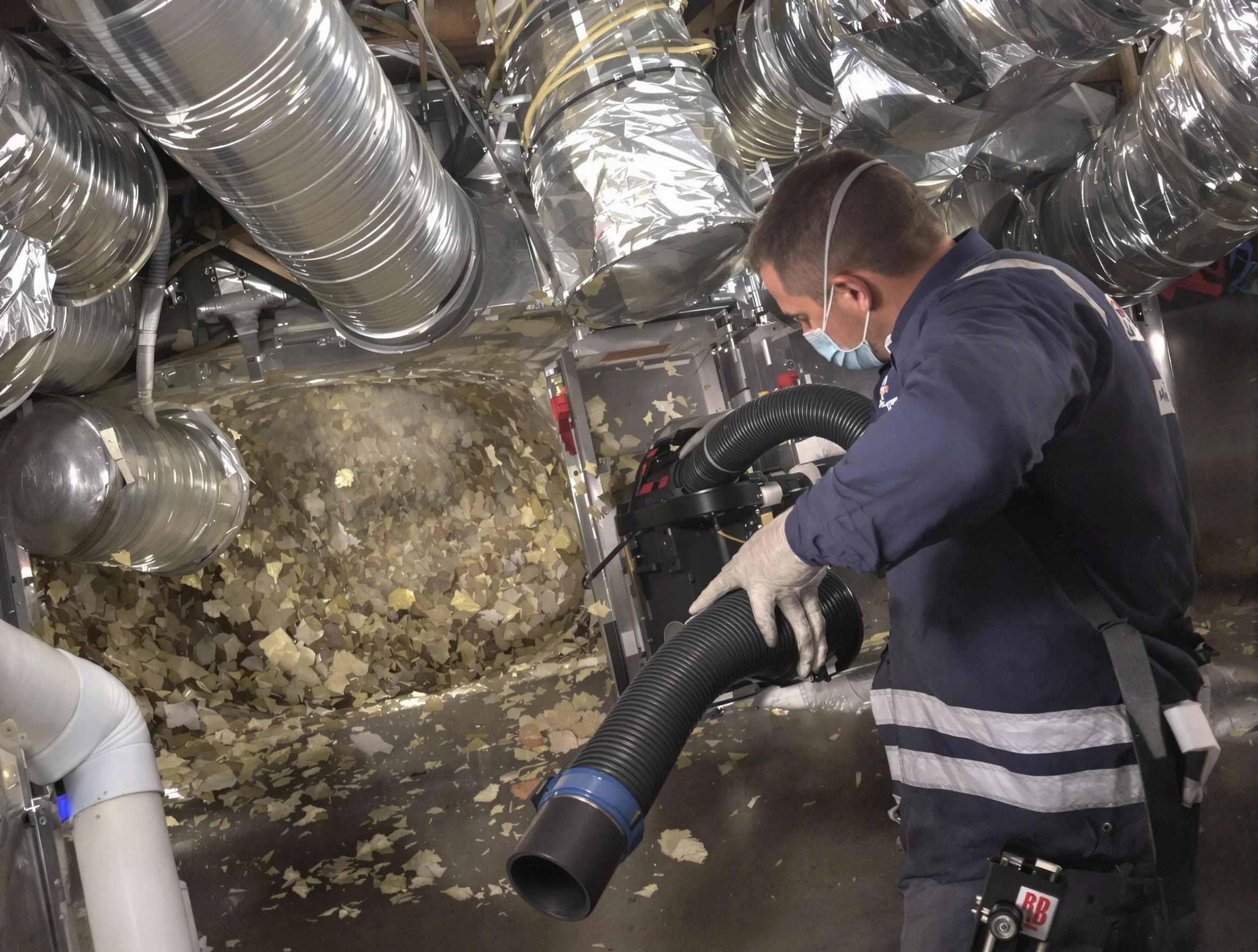 Cherry Hills Village Air Duct Cleaning specialist operating negative pressure cleaning equipment for thorough duct maintenance in Cherry Hills Village